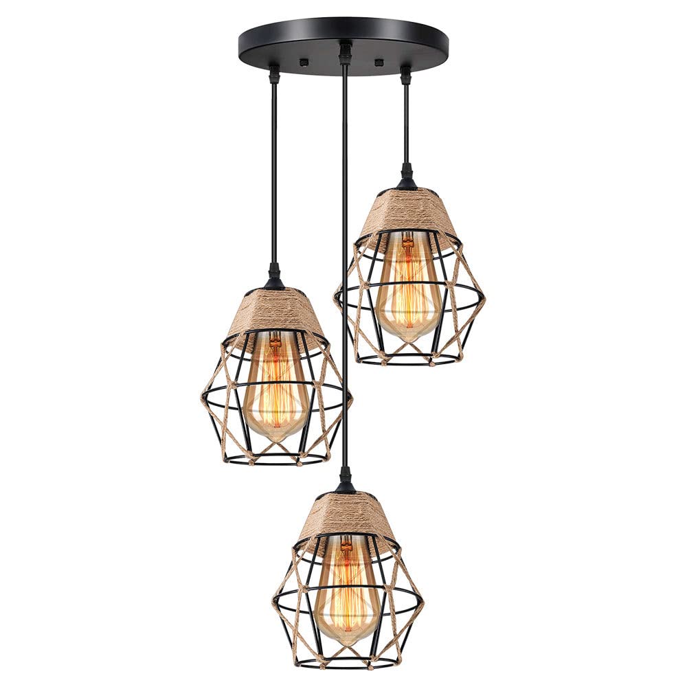 vintage ランプ Vintage Industrial Pendant Lamp E27 * 2 Hanging Lamp Wood